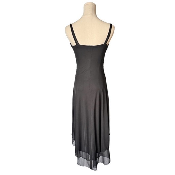 Ruby Rox Long Black Sleeveless Dress Tiered Cascade Hem Size Small - Picture 3 of 12